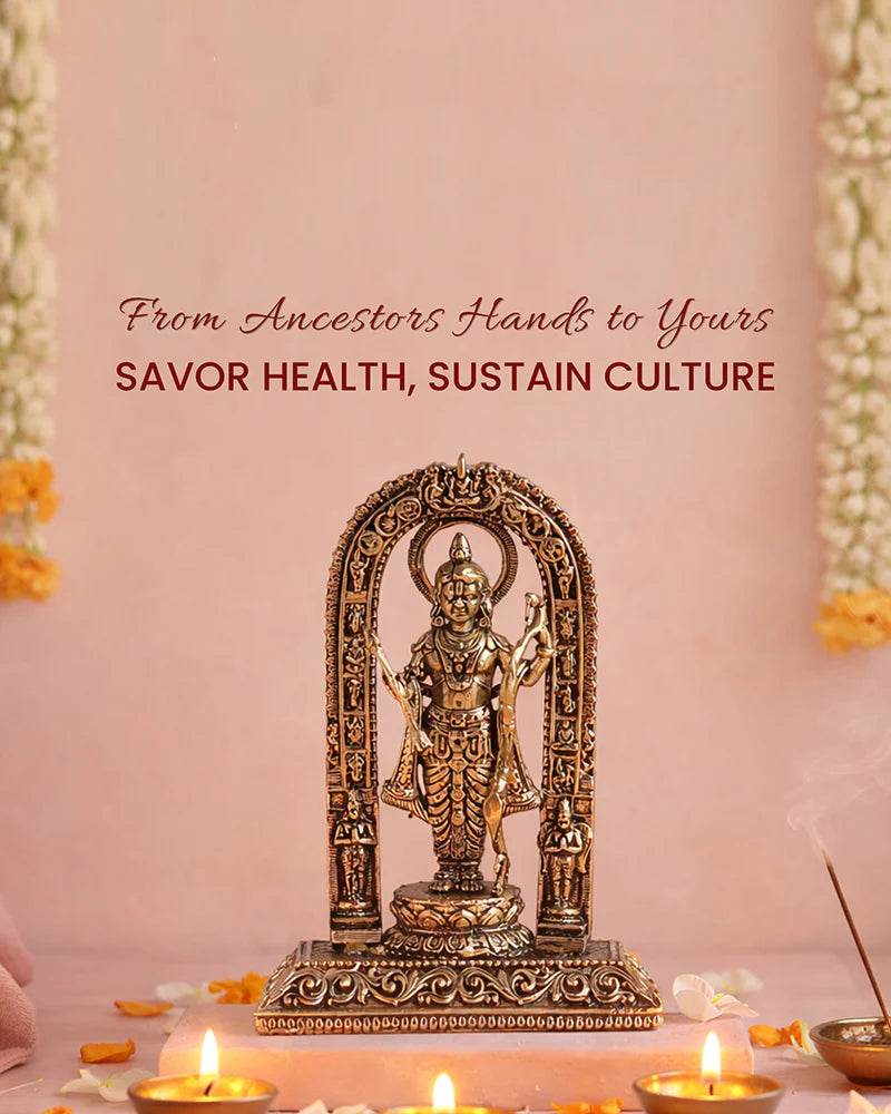Pure Brass Ram Lala Idol for Home Pooja and Temple Decoration