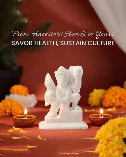 Marble Hanuman Ji Murti for Daily Pooja and Mandir Decoration