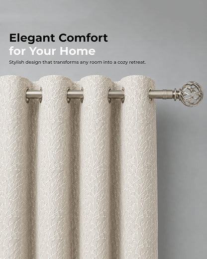 Designer Polyester Eyelet Door Curtain (Cream, 7 ft)