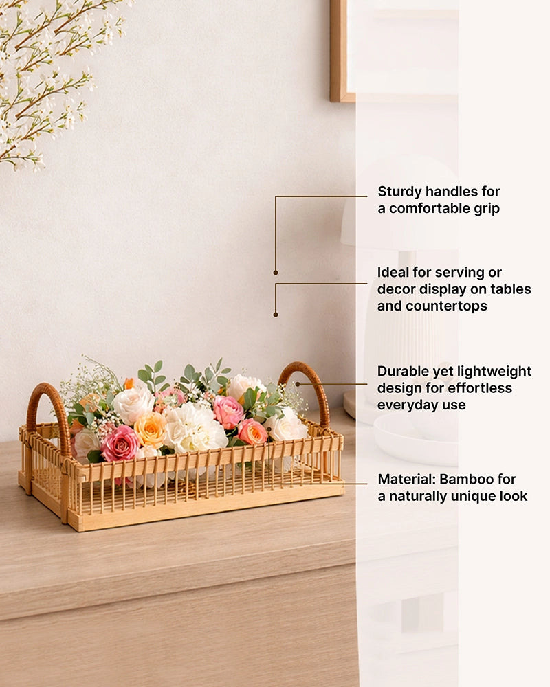 Eco-Friendly Bamboo Serving Tray for Gifts, Snacks, and Home Styling