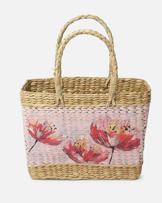 Handwoven Seagrass Shopping Tote Bag