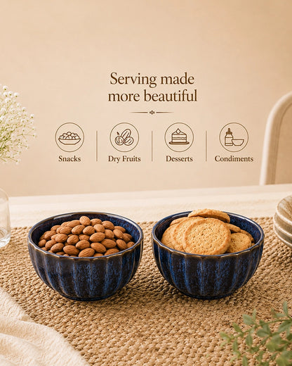 Ceramic Serving Bowl Set for Snacks & Gifting, Set of 2