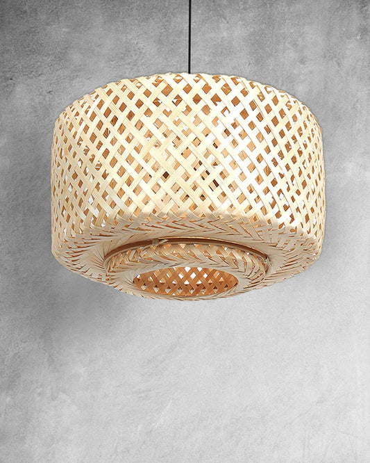 Elegant Cane Hanging Lamp for Living Space and Dining Area