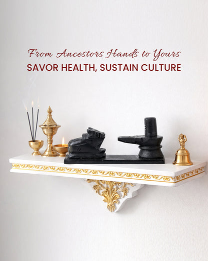 Shivling with Nandi Sitting Idol for Pooja and Home Decoration