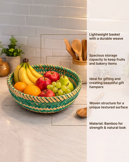 Lightweight Bamboo Storage Basket for Toys, Fruits, and Home Organization