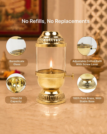 Premium Brass Akhand Diya for Pooja and Festive Worship