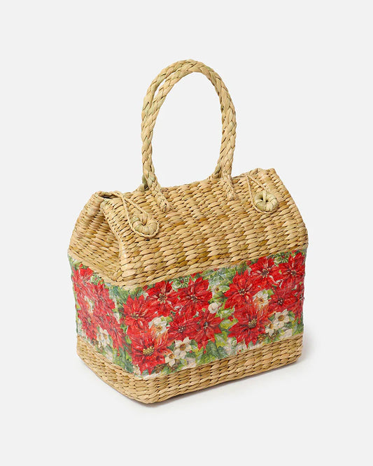 Rustic Seagrass Picnic Basket Handmade for Food Carry & Picnic