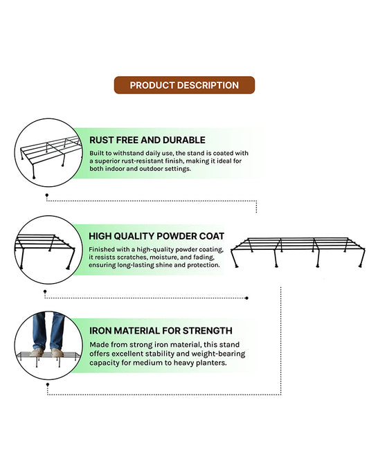 Metal Plant Holder Stand | Plant Pot Stand | Garden Pot Stands for Indoor and Outdoor Use