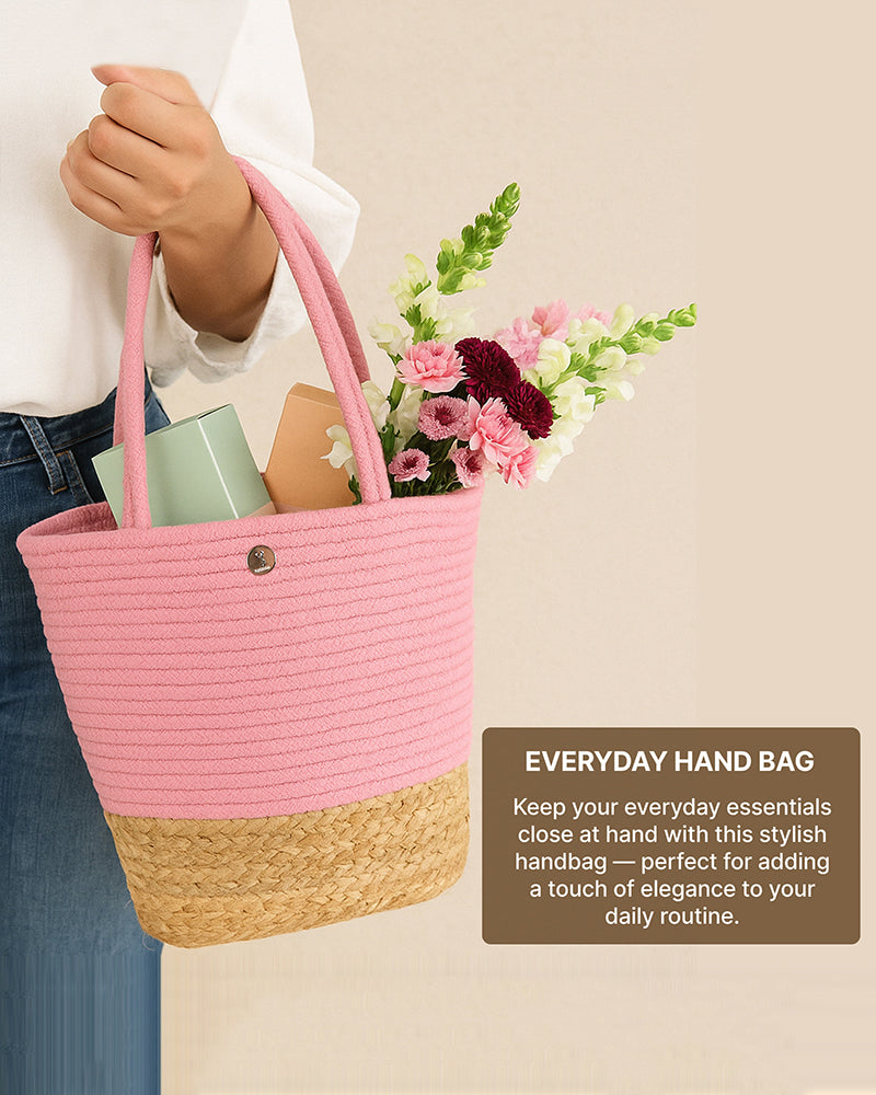 Jute Shopping Bag for Women and Everyday Grocery Use