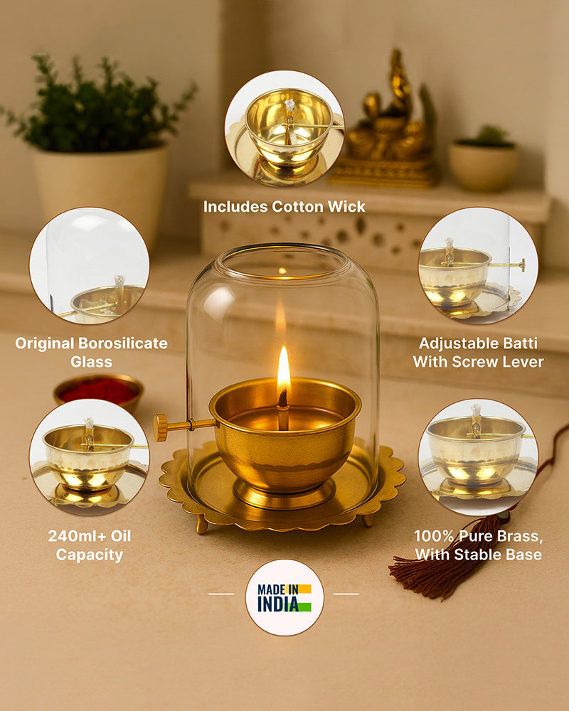 Traditional Akhand Diya for Pooja Room and Mandir Use