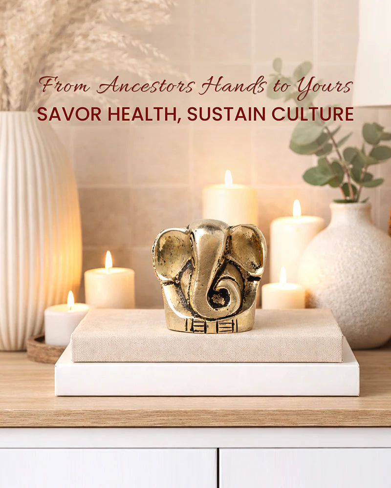 Pure Brass Ganesha Idol for Home Temple and Spiritual Decor