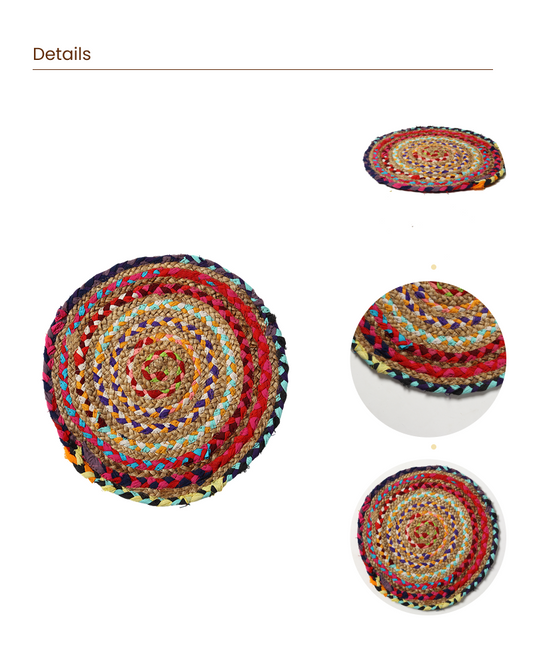 Set of 3 Jute Placemat for Rustic and Boho Table Settings