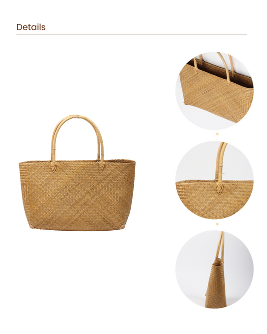 Handcrafted Rattan Handbag – Stylish Woven Tote for Beach, Casual & Boho Fashion