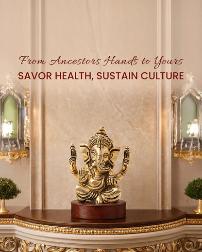 Elegant Ganesha Brass Idol for Daily Worship and Positive Energy