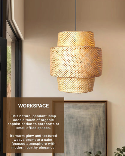 Minimalist Bamboo Pendant Light for Balcony and Patio