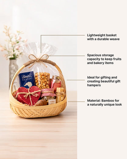 Handwoven Bamboo Baskets with Handles for Kitchen and Home Organization (Set of 3)