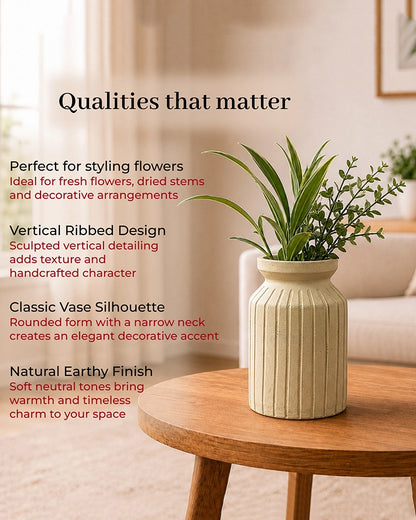 Premium Terracotta Flower Vase with Textured Finish for Home Decoration
