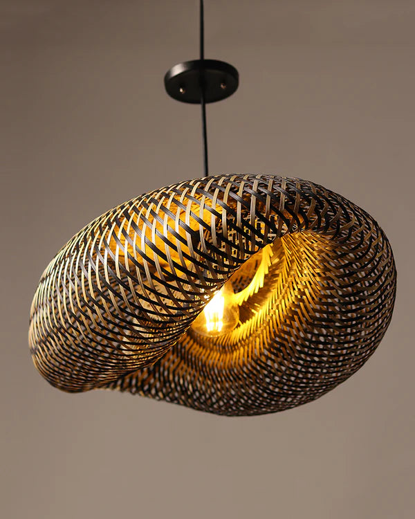 Natural Bamboo Hanging Light for Study Room and Living Room