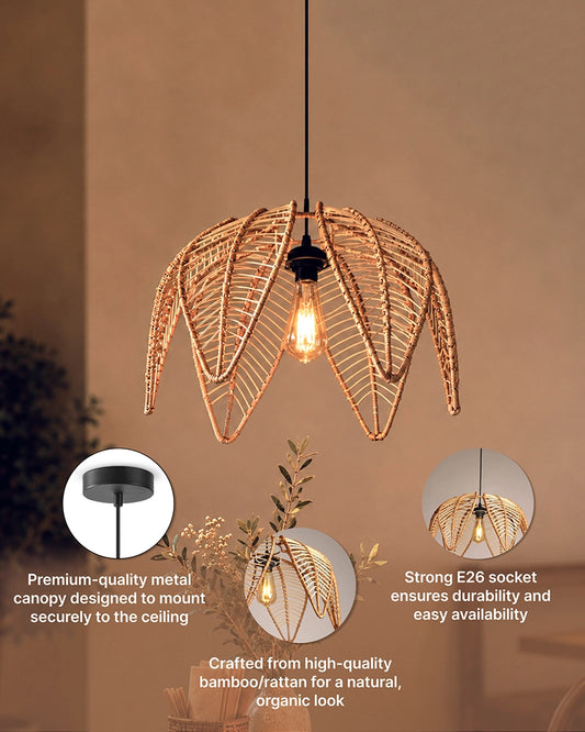 Artistic Rattan Ceiling Light for Cafe and Restaurant