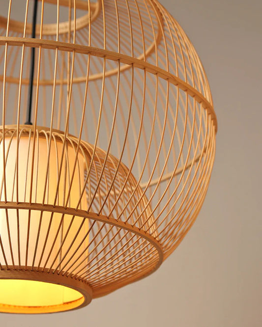 Handmade Bamboo Hanging Lamp for Bedroom and Living Room