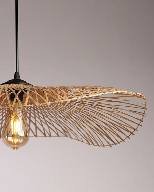 Bambus-Rattan-Hängelampenschirm - Gitter