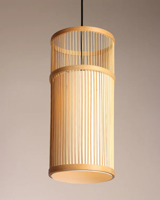 Boho Bamboo Hanging Lamp for Cafe and Home Interiors