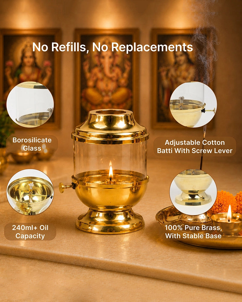 Traditional Akhand Diya for Pooja Room and Mandir Use 250ml