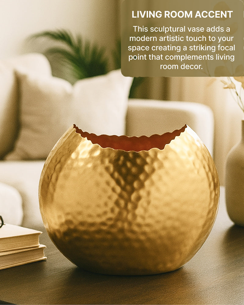 Metal Flower Vase for Fresh or Artificial Flowers and Home Decoration