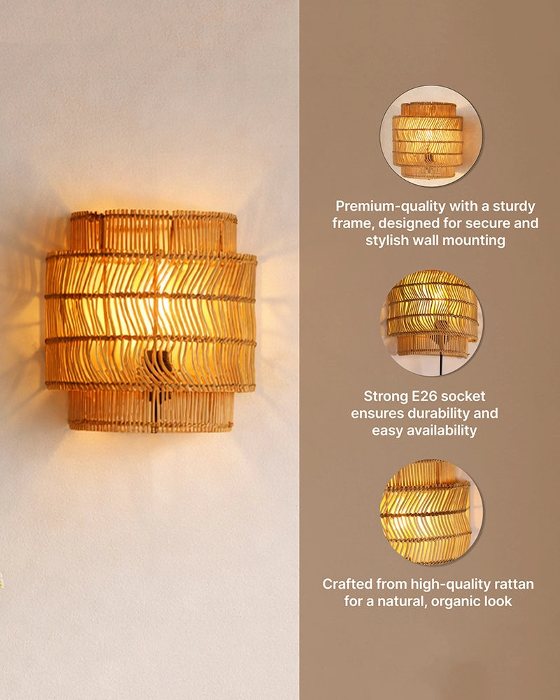Handcrafted Bamboo Hanging Lamp Natural Tone Premium Ceiling Light
