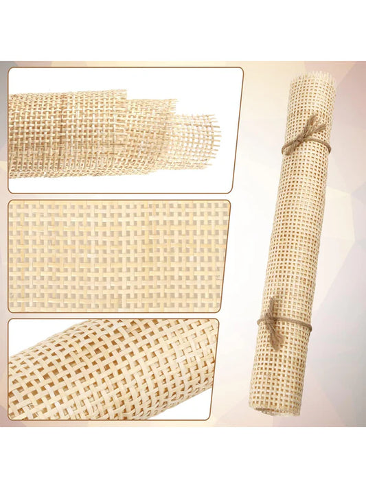 Natural Cane Webbing Roll for Chair, Cabinet, and Crafting Use