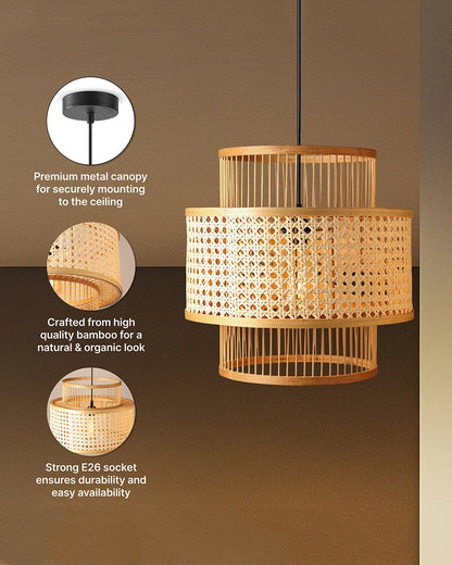 Decorative Bamboo Hanging Lamp for Bedroom and Study Room