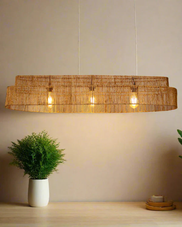 Artistic Seagrass Pendant Lamp for Study Room and Living Room