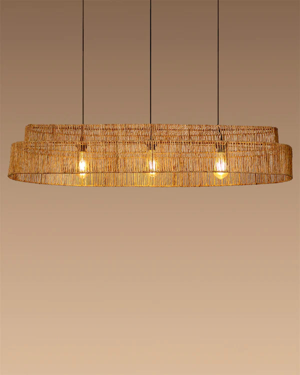 Artistic Seagrass Pendant Lamp for Study Room and Living Room