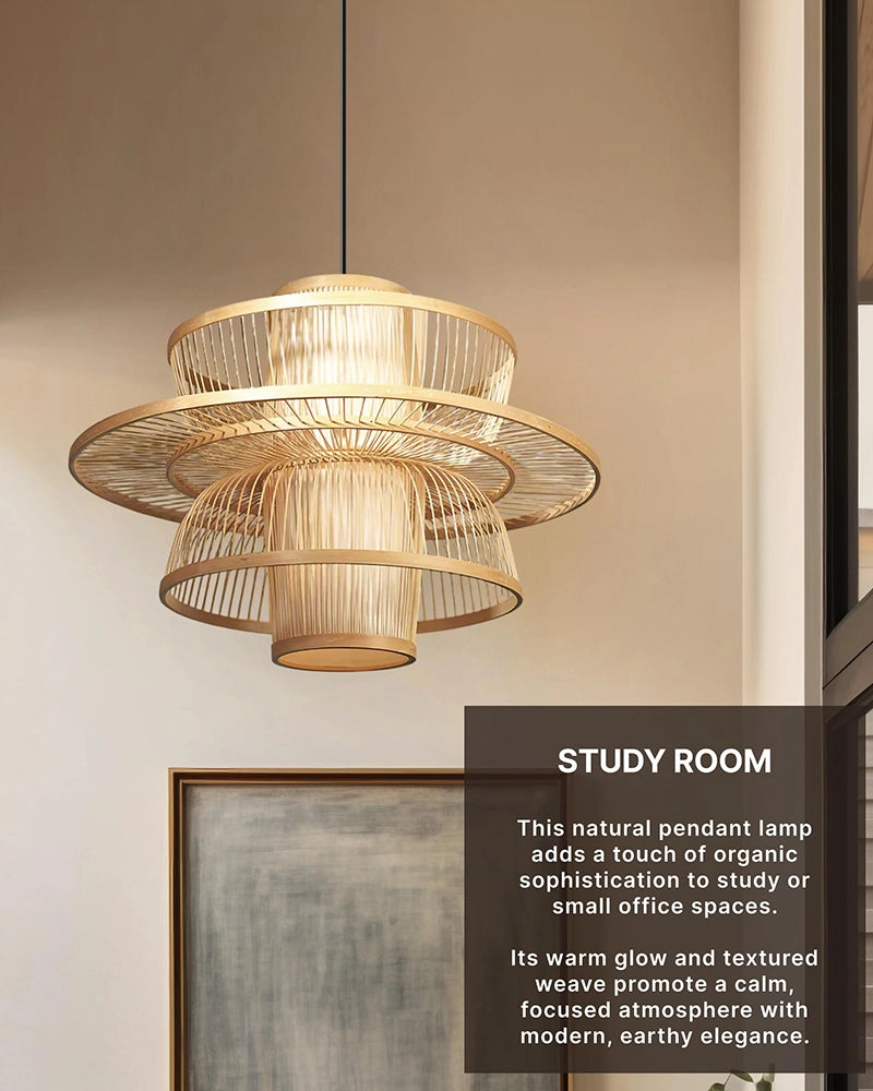 Minimalist Bamboo Ceiling Lamp for Hall and Living Area
