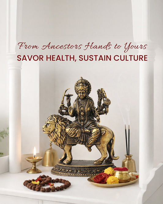 Pure Brass Durga Idol Figurine for Devotion and Spiritual Corners