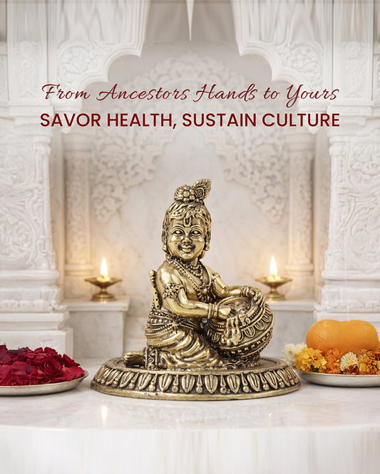 Pure Brass Bal Krishna Idol for Home Temple and Pooja Room