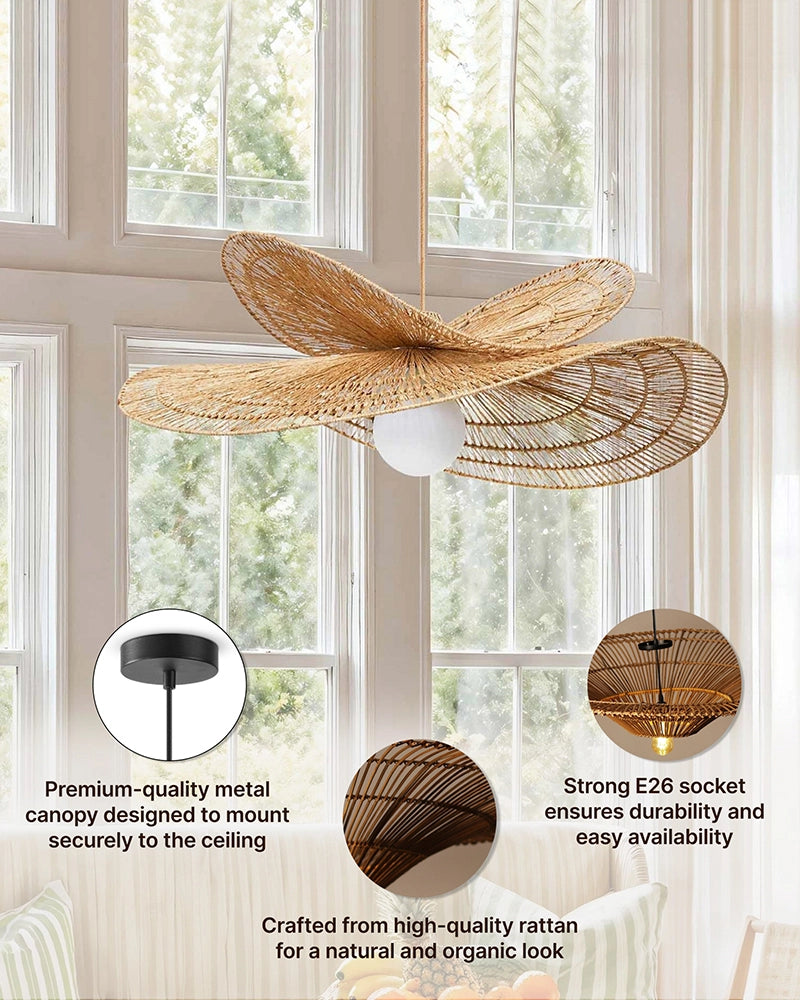Artistic Raffia Ceiling Light for Living Room Decoration