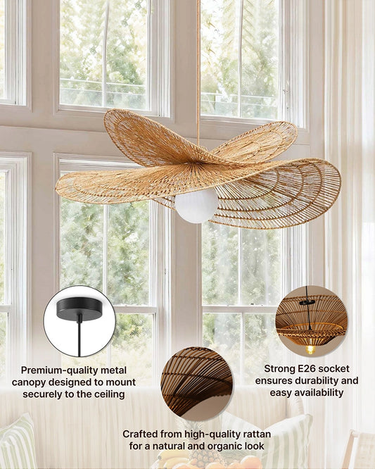 Artistic Raffia Ceiling Light for Living Room Decoration