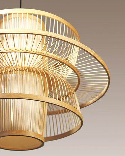 Minimalist Bamboo Ceiling Lamp for Hall and Living Area
