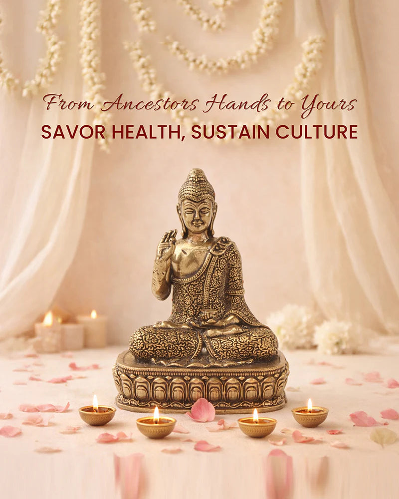 Pure Brass Buddha Figurine for Meditation, Worship, and Gifting