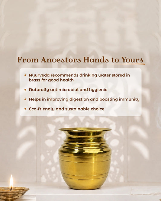 100% Pure Brass Lota for Pooja and Religious Celebrations