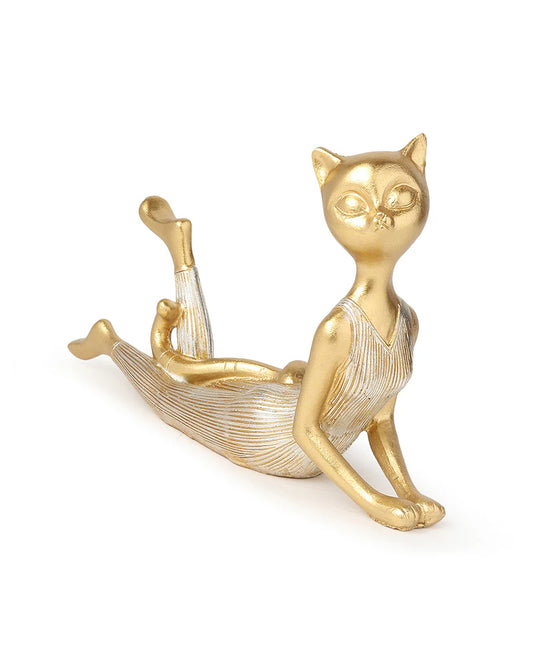 Polypropylene Yoga Cat Statue for Home Decoration and Gifting