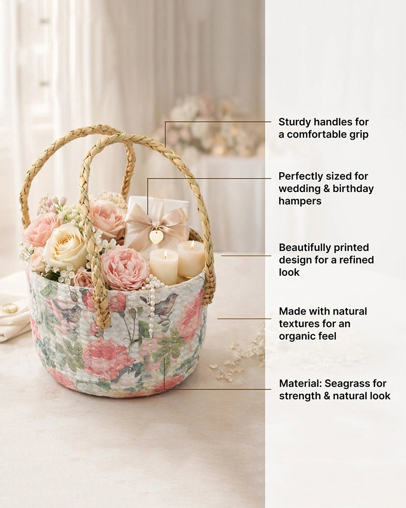 Seagrass Basket for Gift Hampers, Small Gift Bags, and Home Décor