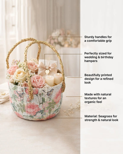 Seagrass Basket for Gift Hampers, Small Gift Bags, and Home Décor