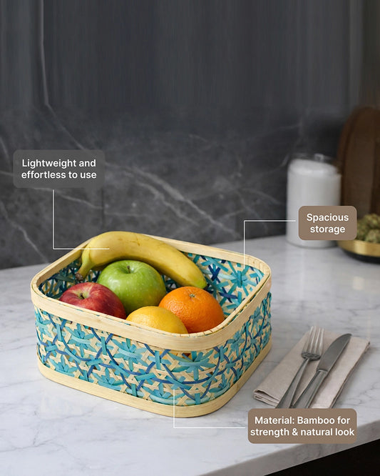 Bamboo Storage Basket Multipurpose Home Organizer