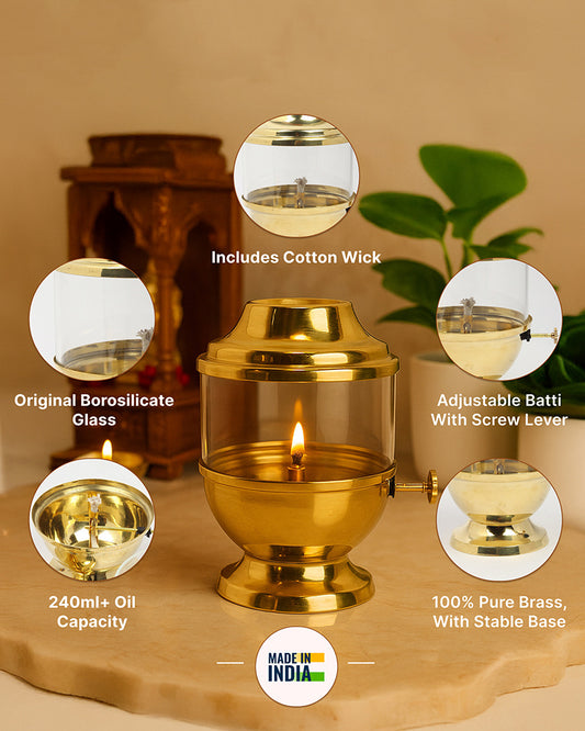 Traditional Akhand Diya for Pooja Room and Mandir Use 250ml