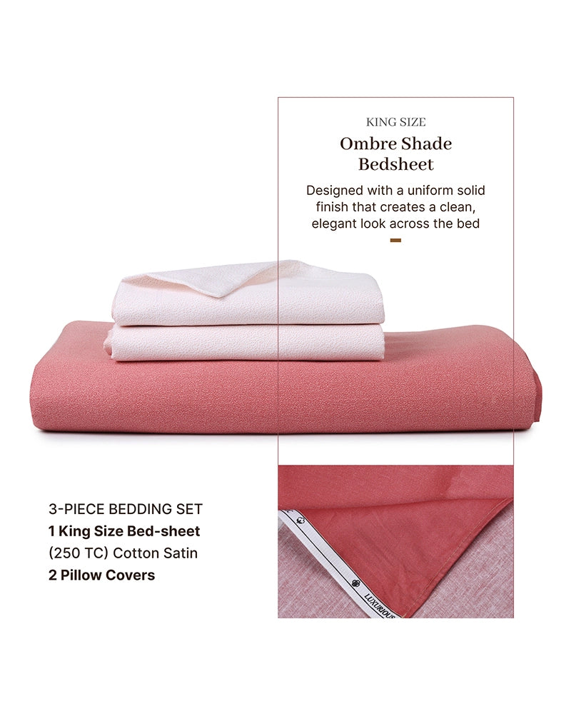 Red Cotton Satin Bedsheet King Size 300 TC with Pillow Covers