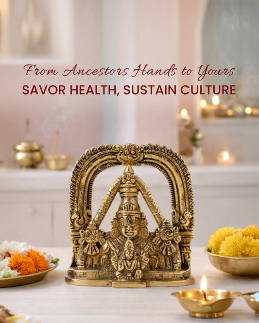 Tirupati Balaji with Lakshmi Brass Idol Spiritual Showpiece for Home