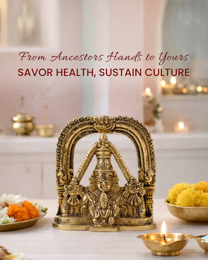 Tirupati Balaji with Lakshmi Brass Idol Spiritual Showpiece for Home