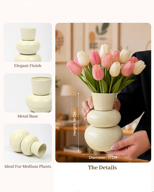 Elegant Metal Vase for Modern Minimalist and Luxury Home Interiors